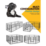 darrahopens Pet Care > Dog Supplies i.Pet Pet Playpen Dog Playpen 8 Panel Exercise Cage Enclosure Fence 80x80cm