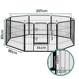 darrahopens Pet Care > Dog Supplies i.Pet Pet Playpen Dog Playpen 8 Panel Exercise Cage Enclosure Fence 80x80cm