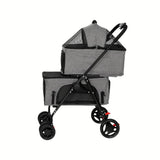 Darrahopens Pet Care > Dog Supplies i.Pet Pet Stroller 2-tier Dog Pram Large Cat Carrier Travel Pushchair Foldable