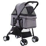 darrahopens Pet Care > Dog Supplies i.Pet Pet Stroller Dog Carrier Foldable Pram 3 IN 1 Middle Size Grey