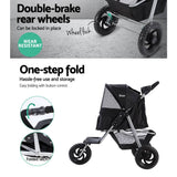 darrahopens Pet Care > Dog Supplies i.Pet Pet Stroller Dog Carrier Foldable Pram Large Black
