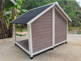 Darrahopens Pet Care > Dog Supplies L Timber Pet Dog Kennel House Puppy Wooden Timber Cabin 130x105x100cm