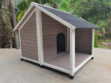 Darrahopens Pet Care > Dog Supplies L Timber Pet Dog Kennel House Puppy Wooden Timber Cabin 130x105x100cm