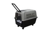 Darrahopens Pet Care > Dog Supplies Large Plastic Kennels Pet Carrier Dog Cat Cage Crate With Handle and Wheel Black
