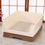 Darrahopens Pet Care > Dog Supplies Medium Dog Potty Training Tray Pet Puppy Toilet Trays Loo Pad Mat With Wall Brown