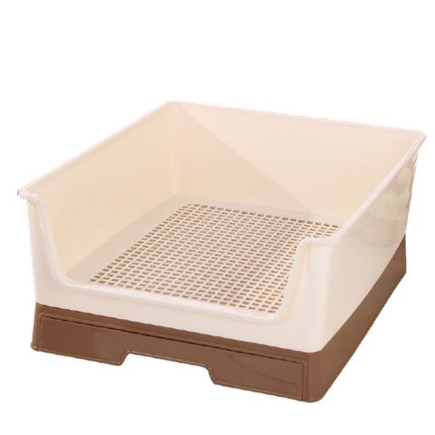 Darrahopens Pet Care > Dog Supplies Medium Dog Potty Training Tray Pet Puppy Toilet Trays Loo Pad Mat With Wall Brown