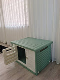Darrahopens Pet Care > Dog Supplies Medium Plastic Pet Dog Puppy Cat House Kennel Green