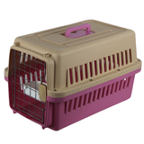 Darrahopens Pet Care > Dog Supplies New Medium Dog Cat Rabbit Crate Pet Airline Carrier Cage With Bowl & Tray Pink
