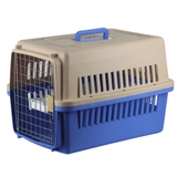 Darrahopens Pet Care > Dog Supplies New Medium Dog Cat Rabbit Crate Pet Carrier Cage With Bowl & Tray Blue