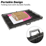 darrahopens Pet Care > Dog Supplies Paw Mate Wire Dog Cage Crate 24in with Tray + Cushion Mat + Pink Cover Combo