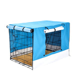 darrahopens Pet Care > Dog Supplies Paw Mate Wire Dog Cage Crate 36in with Tray + Cushion Mat + Blue Cover Combo