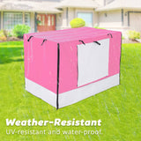 darrahopens Pet Care > Dog Supplies Paw Mate Wire Dog Cage Crate 42in with Tray + Cushion Mat + Pink Cover Combo
