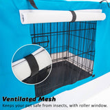 darrahopens Pet Care > Dog Supplies Paw Mate Wire Dog Cage Crate 48in with Tray + Cushion Mat + Blue Cover Combo