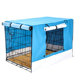 darrahopens Pet Care > Dog Supplies Paw Mate Wire Dog Cage Crate 48in with Tray + Cushion Mat + Blue Cover Combo