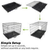 darrahopens Pet Care > Dog Supplies Paw Mate Wire Dog Cage Crate 48in with Tray + Cushion Mat + Pink Cover Combo