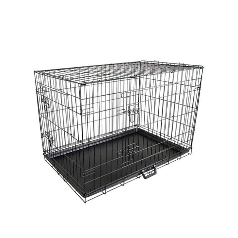 darrahopens Pet Care > Dog Supplies Paw Mate Wire Dog Cage Foldable Crate Kennel 24in with Tray