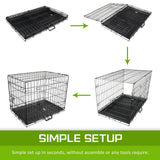 darrahopens Pet Care > Dog Supplies Paw Mate Wire Dog Cage Foldable Crate Kennel 30in with Tray