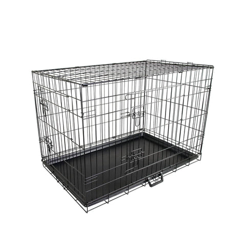 darrahopens Pet Care > Dog Supplies Paw Mate Wire Dog Cage Foldable Crate Kennel 30in with Tray