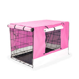 darrahopens Pet Care > Dog Supplies Paw Mate Wire Dog Cage Foldable Crate Kennel 30in with Tray + Pink Cover Combo