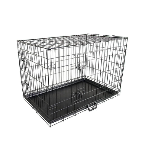 darrahopens Pet Care > Dog Supplies Paw Mate Wire Dog Cage Foldable Crate Kennel 36in with Tray