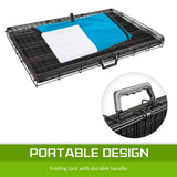 darrahopens Pet Care > Dog Supplies Paw Mate Wire Dog Cage Foldable Crate Kennel 36in with Tray + Blue Cover Combo