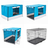 darrahopens Pet Care > Dog Supplies Paw Mate Wire Dog Cage Foldable Crate Kennel 36in with Tray + Blue Cover Combo