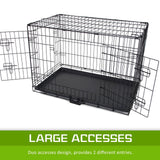 darrahopens Pet Care > Dog Supplies Paw Mate Wire Dog Cage Foldable Crate Kennel 36in with Tray + Pink Cover Combo