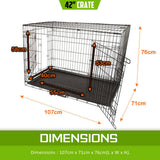 darrahopens Pet Care > Dog Supplies Paw Mate Wire Dog Cage Foldable Crate Kennel 42in with Tray