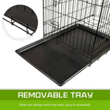 darrahopens Pet Care > Dog Supplies Paw Mate Wire Dog Cage Foldable Crate Kennel 42in with Tray