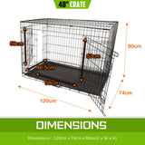 darrahopens Pet Care > Dog Supplies Paw Mate Wire Dog Cage Foldable Crate Kennel 48in with Tray
