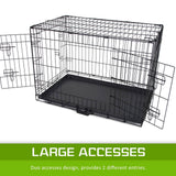 darrahopens Pet Care > Dog Supplies Paw Mate Wire Dog Cage Foldable Crate Kennel 48in with Tray + Blue Cover Combo