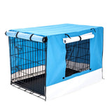 darrahopens Pet Care > Dog Supplies Paw Mate Wire Dog Cage Foldable Crate Kennel 48in with Tray + Blue Cover Combo