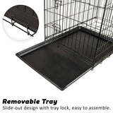 darrahopens Pet Care > Dog Supplies Paw Mate Wire Dog Cage Foldable Crate Kennel 48in with Tray + Cushion Mat Combo