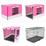 darrahopens Pet Care > Dog Supplies Paw Mate Wire Dog Cage Foldable Crate Kennel 48in with Tray + Pink Cover Combo