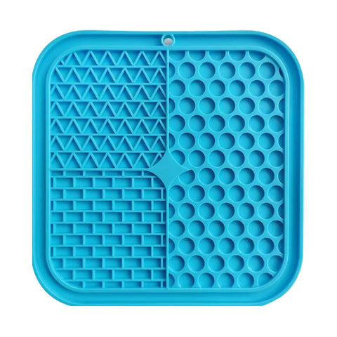 Darrahopens Pet Care > Dog Supplies Pawfriends 3in1 Silicone Pet Lick Mat Cat Puppy Dog Slow Feeder Grooming Helper Mat Blue