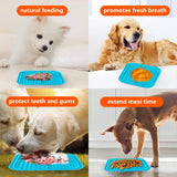 Darrahopens Pet Care > Dog Supplies Pawfriends 4in1 Silicone Pet Lick Mat Cat Puppy Dog Slow Feeder Grooming Helper Mat Blue