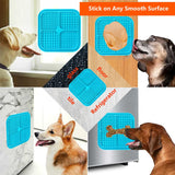 Darrahopens Pet Care > Dog Supplies Pawfriends 4in1 Silicone Pet Lick Mat Cat Puppy Dog Slow Feeder Grooming Helper Mat Blue