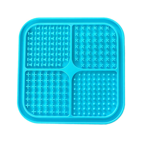 Darrahopens Pet Care > Dog Supplies Pawfriends 4in1 Silicone Pet Lick Mat Cat Puppy Dog Slow Feeder Grooming Helper Mat Blue