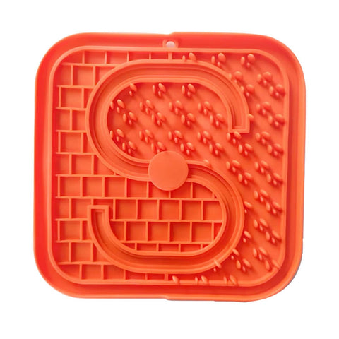 Darrahopens Pet Care > Dog Supplies Pawfriends Asphyxia-resistant Silicone Pet Slow Food Mat Licking Mat Grooming Helper Orange