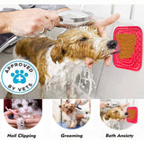 Darrahopens Pet Care > Dog Supplies Pawfriends Asphyxia-resistant Silicone Pet Slow Food Mat Licking Mat Grooming Helper Red