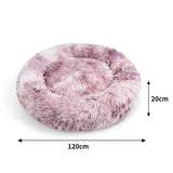 Darrahopens Pet Care > Dog Supplies Pawfriends Dog Cat Pet Calming Bed Warm Soft Plush Round Nest Comfy Sleeping Cave MEL 120cm