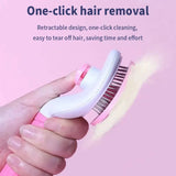 Darrahopens Pet Care > Dog Supplies Pawfriends Pet Dog Cat Comb Brush Remove Floating Hair Hairdressing Self-Cleaning  Comb