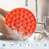 Darrahopens Pet Care > Dog Supplies Pawfriends Silicone Dog Cat Pet Licking Pad Anti-Anxiety Slow-Feeding Licking Pad Orange