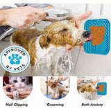 Darrahopens Pet Care > Dog Supplies Pawfriends Silicone Dog Pet Lick Mat Anti-choking Slow Feeder Bath Grooming Helper Blue