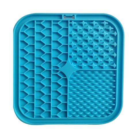 Darrahopens Pet Care > Dog Supplies Pawfriends Silicone Dog Pet Lick Mat Anti-choking Slow Feeder Bath Grooming Helper Blue