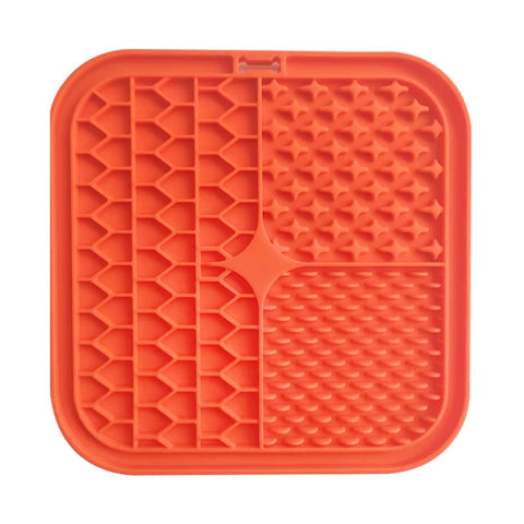 Darrahopens Pet Care > Dog Supplies Pawfriends Silicone Dog Pet Lick Mat Anti-choking Slow Feeder Bath Grooming Helper Orange