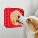 Darrahopens Pet Care > Dog Supplies Pawfriends Silicone Dog Pet Lick Mat Anti-choking Slow Feeder Bath Grooming Helper Red