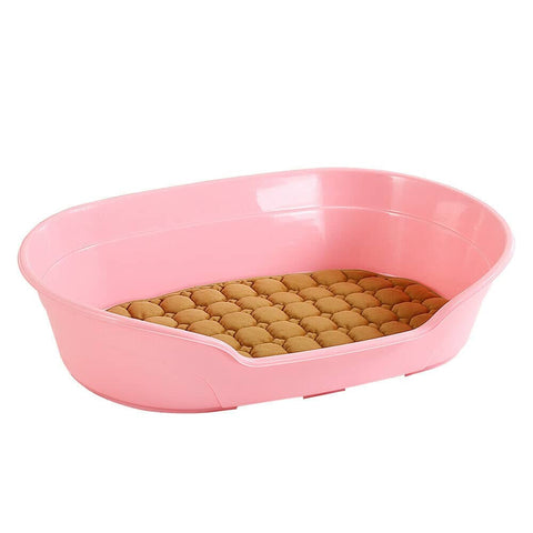 Darrahopens Pet Care > Dog Supplies Pet Bed Small Plastic Dog Bedding Sleeping Resting Washable Basket Pink