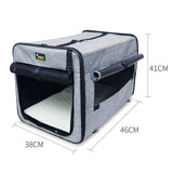 Darrahopens Pet Care > Dog Supplies Pet Carrier Bag Soft Dog Crate Cage Kennel Tent House Foldable Portable Car Bed Grey 46x38x41CM