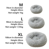 Darrahopens Pet Care > Dog Supplies Pet Dog Bed Bedding Warm Plush Round Comfortable Dog Nest Light Grey Large 90cm Large